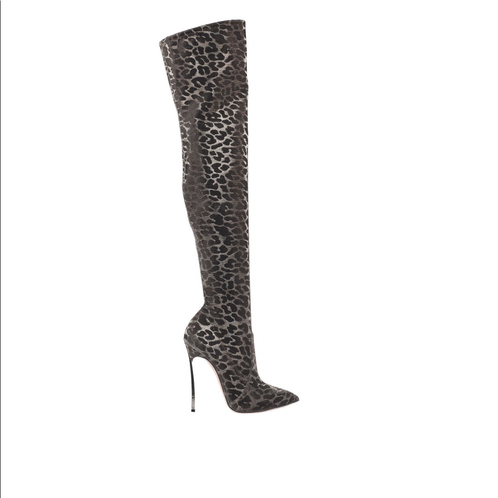 Casadei animal print thigh-high boots - Picture 1 of 5